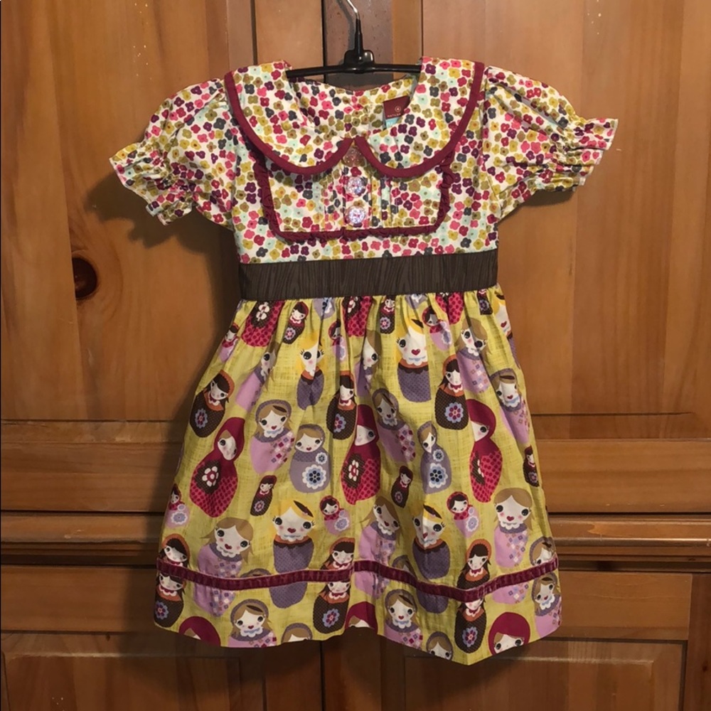 🪆Matilda🎀Jane✨EUC🪆Russian🪆Doll print…fun tea party dress✨🍰🫖